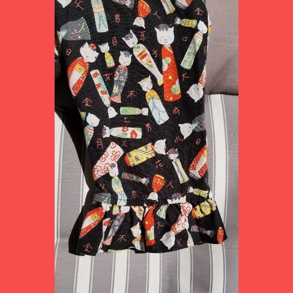 😻Children’s Fun Asian Kitty Cat theme Ruffle Pants - Picture 6 of 8